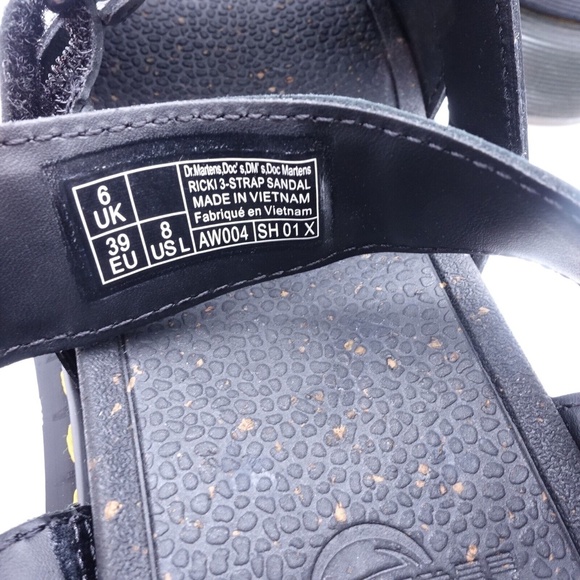 NEW Dr. Martens Ricki 3 Strap Platform Sandals 27405001 Black - Picture 7 of 9